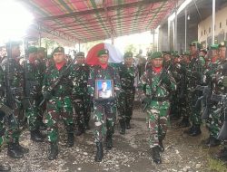 Kodim 1310/Bitung Selenggarakan Upacara Pemakaman Secara Militer Purnawirawan TNI AD