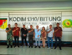 Kodim 1310/Bitung Sambut Kunjungan Silaturahmi serta Audens Ketua KPU Kabupaten Minahasa Utara.